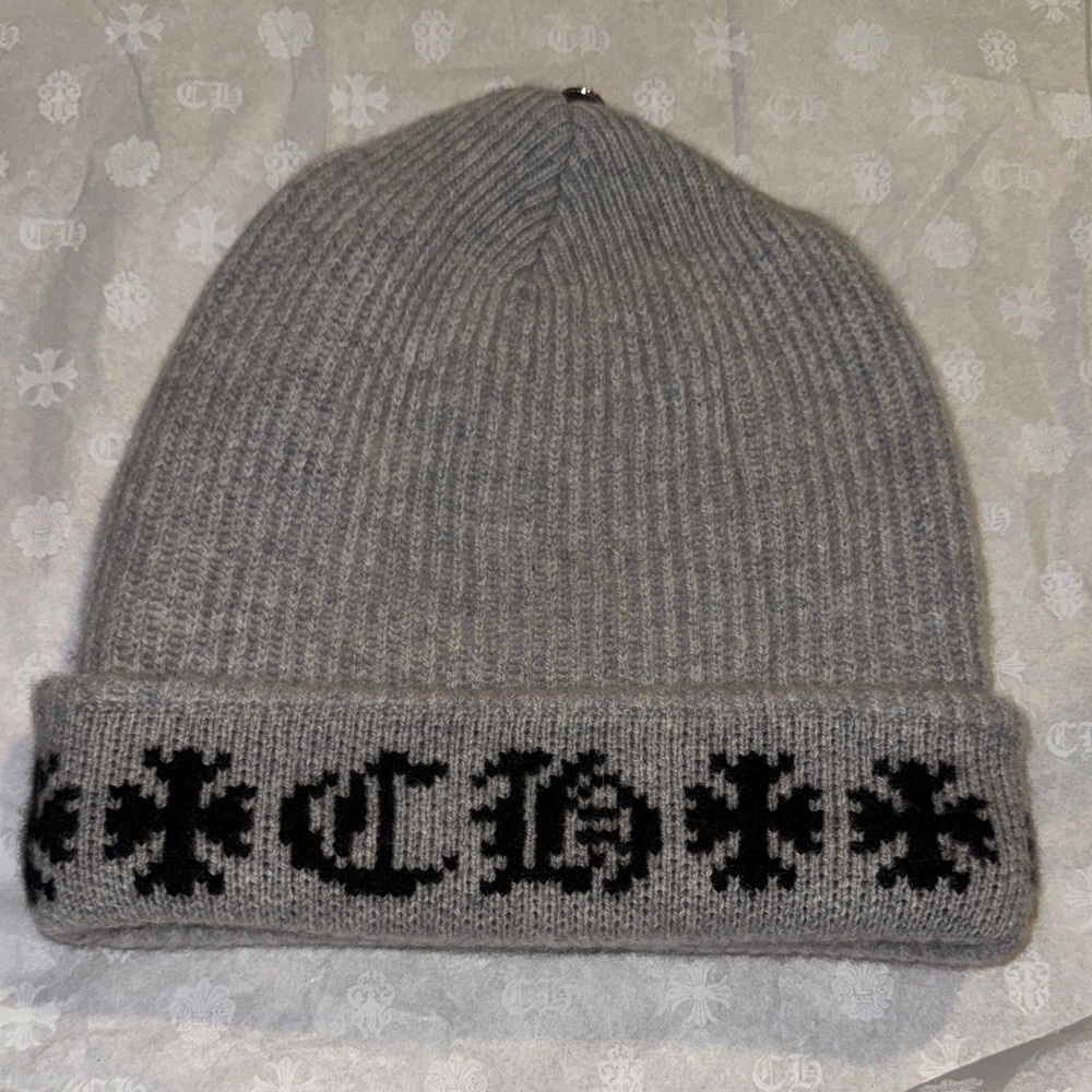 BRAND NEW AUTHENTIC CHROME HEARTS BIG DADDY BEANIE GREY